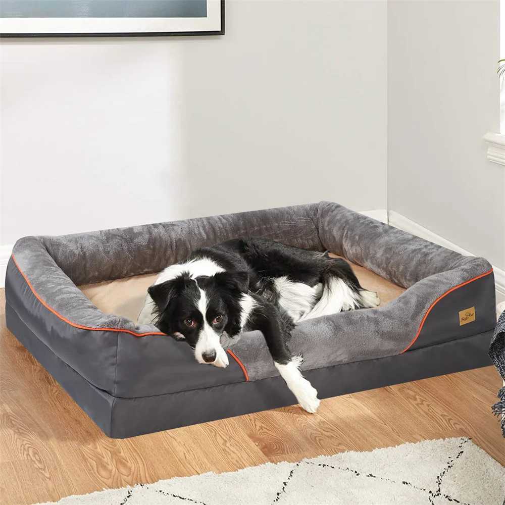 Large orthodontic dog bed memory foam pet sofa waterproof elevator mat warm dog enlarged sofa removable cover X250412