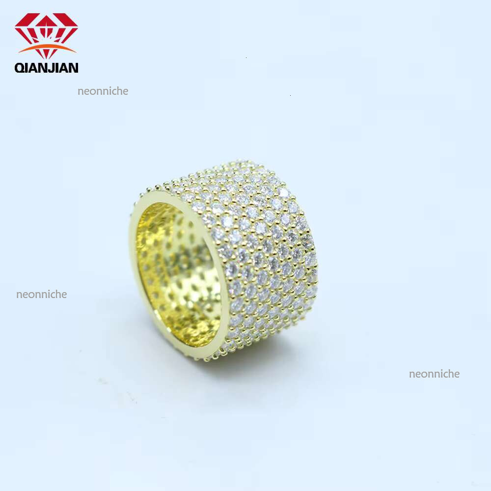 S Sier Moissanite Men's & Women's Inlaid Closed Iced Dia GRA VVS Hot Sale Wholesale Ring