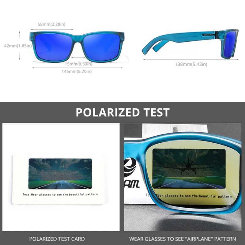 KDEAM New All Black Square Polarized Sunglasses Men Flat Top Designer Polaroid Glasses Accessories Included CE Z250411
