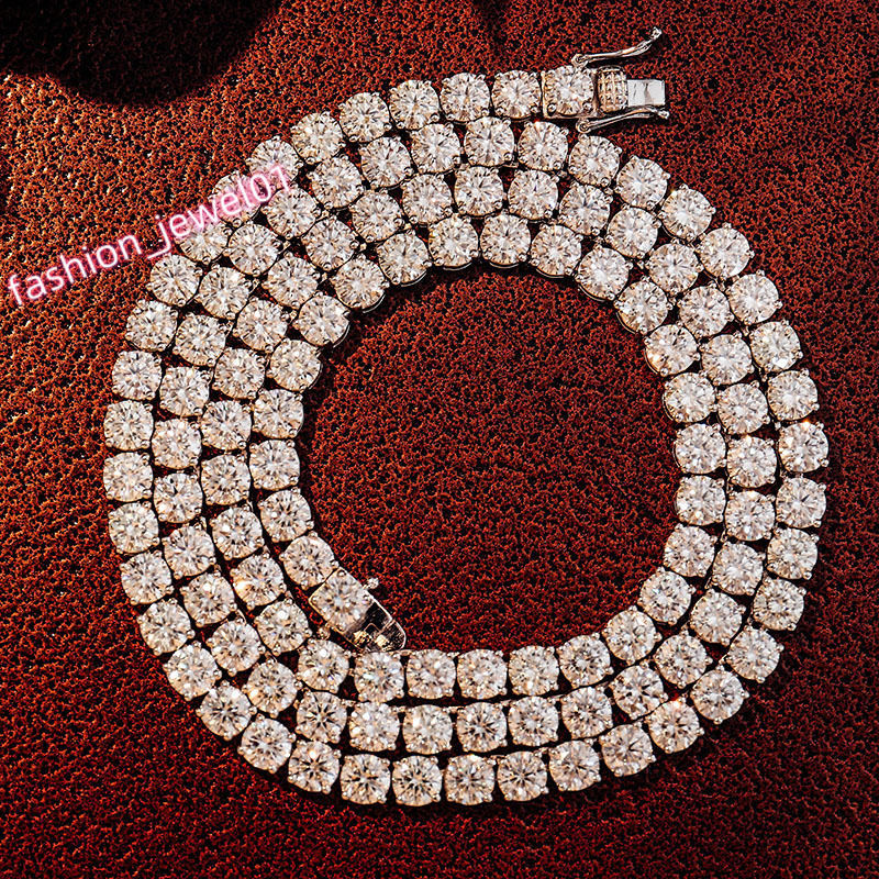 S925 with Vvs Moissanite Good Quality Factory Price Hip Hop Jewelry Icedout Tennis Chain Vvs Moissanite Tennis Chain