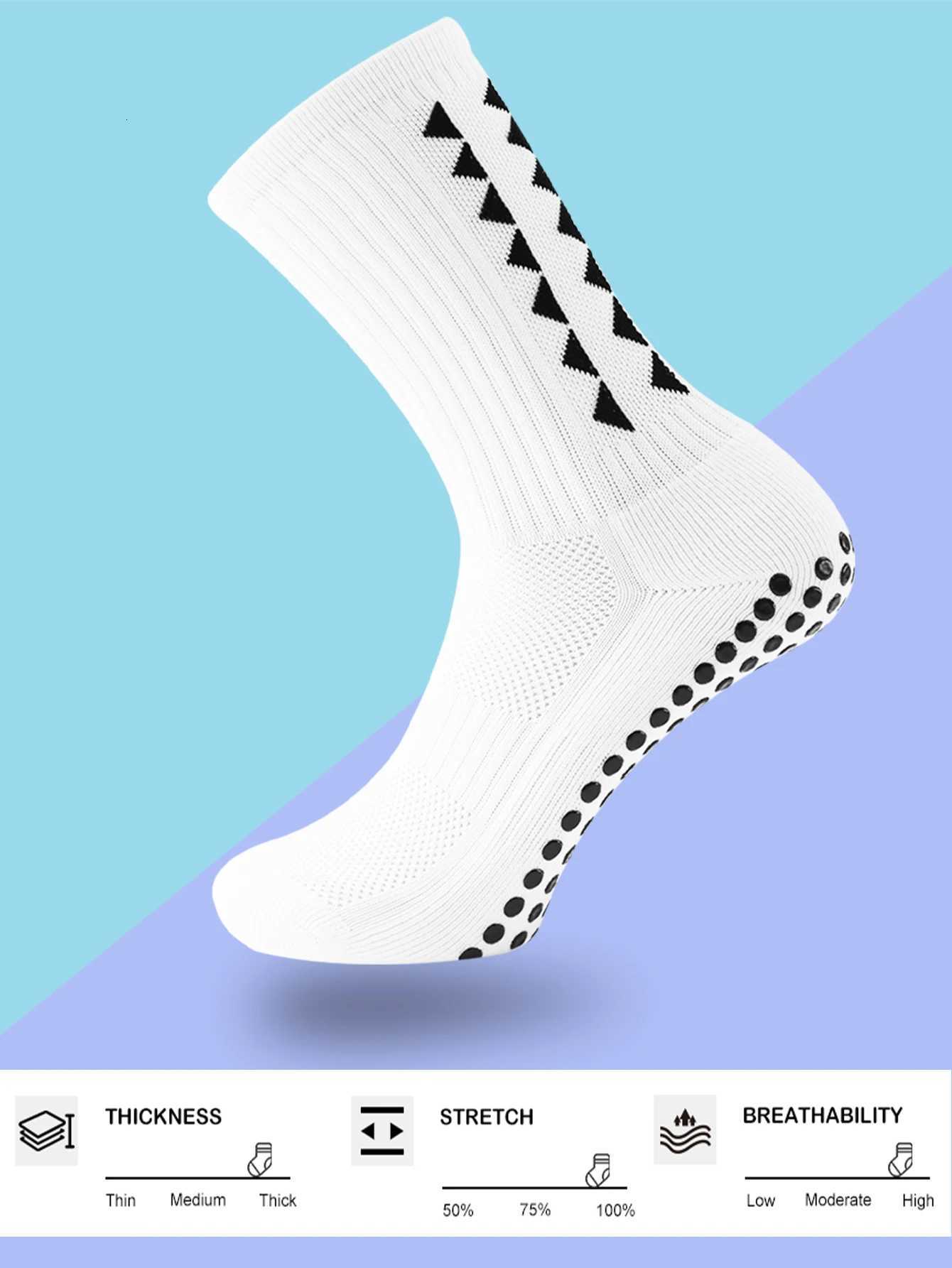 4 Pairs Mens Grip Soccer Socks Non-Slip Athletic Socks for Basketball Football Sports K251111