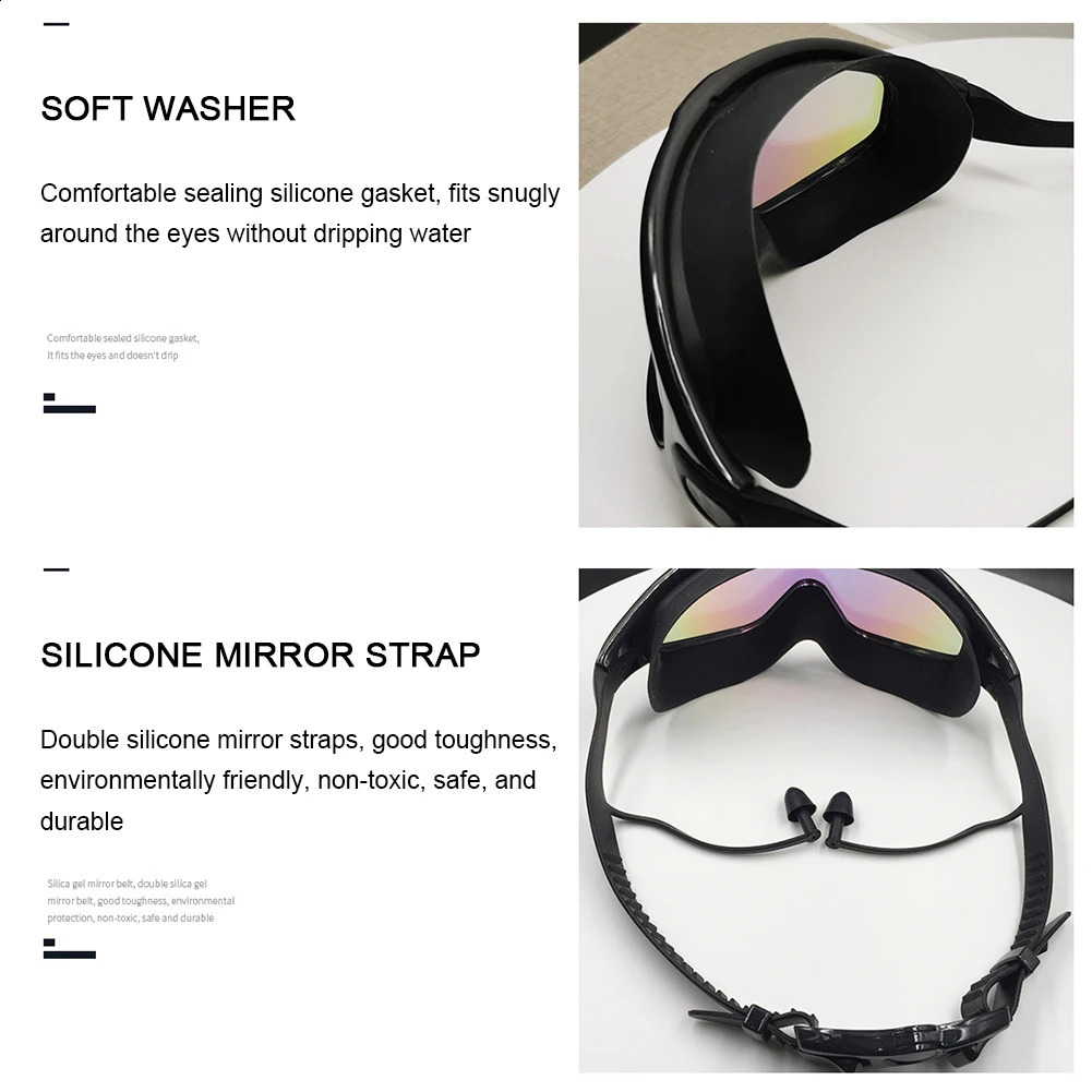 Adult Electroplated Swim Goggles Uv Protection Waterproof High-Definition Large Frame Swimming Goggles For Women Men Swimming 250411