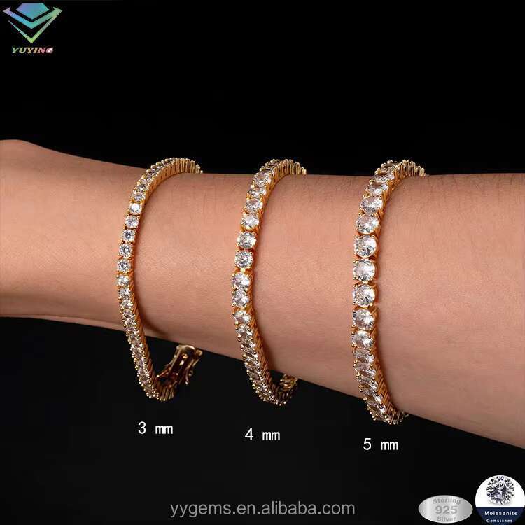 RTS Yy VVS Moissanite Tennis Chain Hip Hop GRA D Moissanite Chain Necklaces Fine Jewelry Bracelets Silver Chain for Men Women