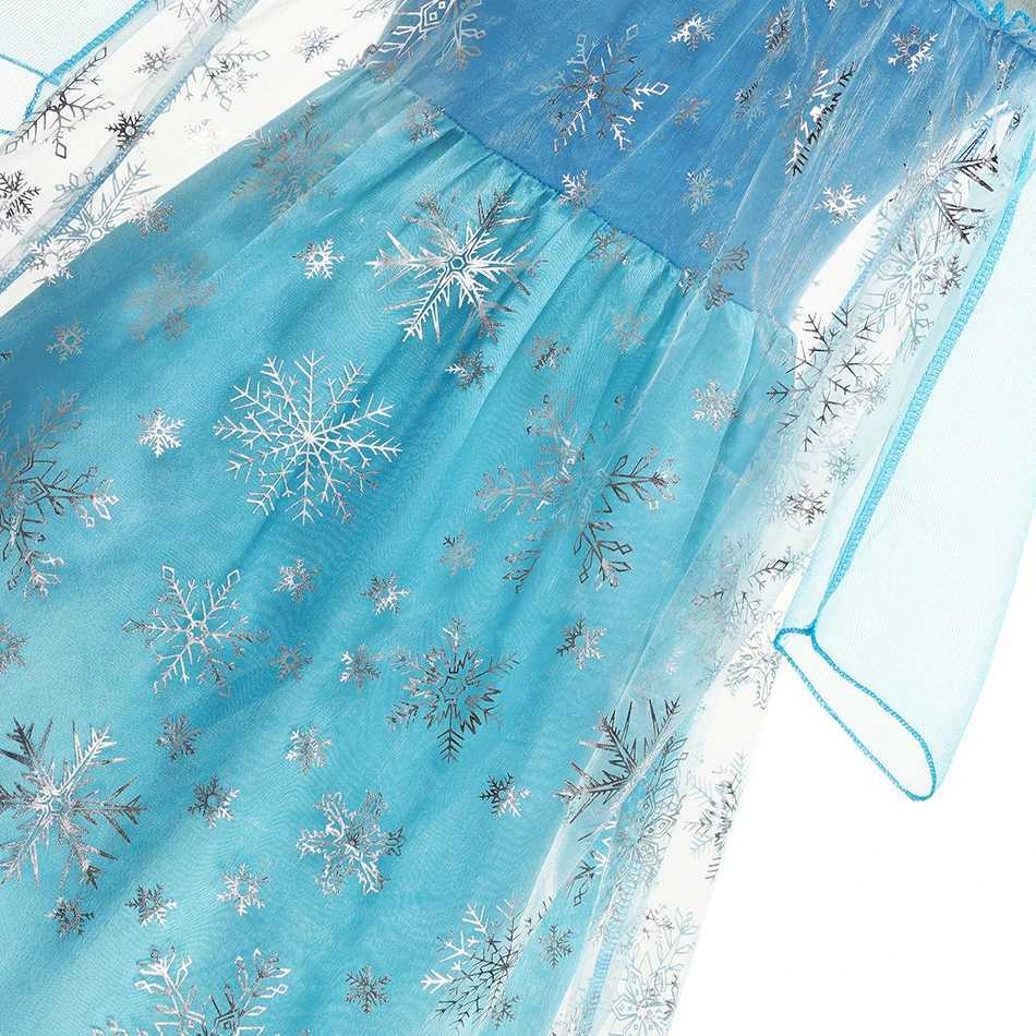 Disney Girl Snow Queen Elsa Childrens Clothing Girl 2024 Carnival Party Ball Dress Robe Play Childrens Clothing Frozen Princess DressXJ250411