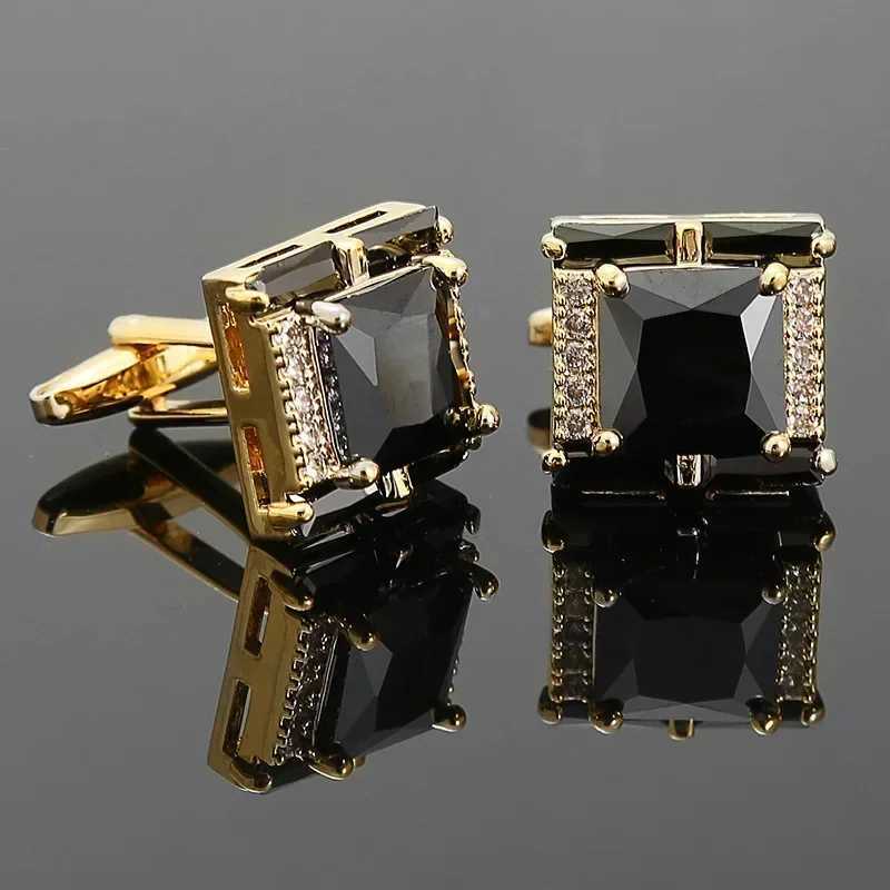Mens cufflinks luxury hard square Rhinestone zircon crystal cufflinks high-end French set buttons wedding accessoriesT250412