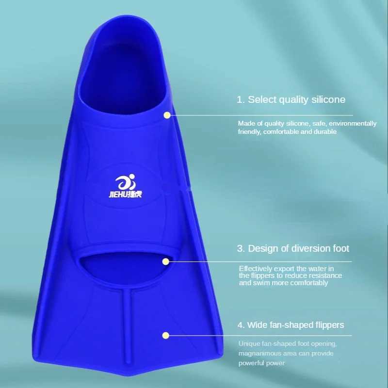 Silicone Fin Childrens Training Short Fin Mens Swimming Equipment Swimming Fin Swimming Shoes Flip CoverY250412