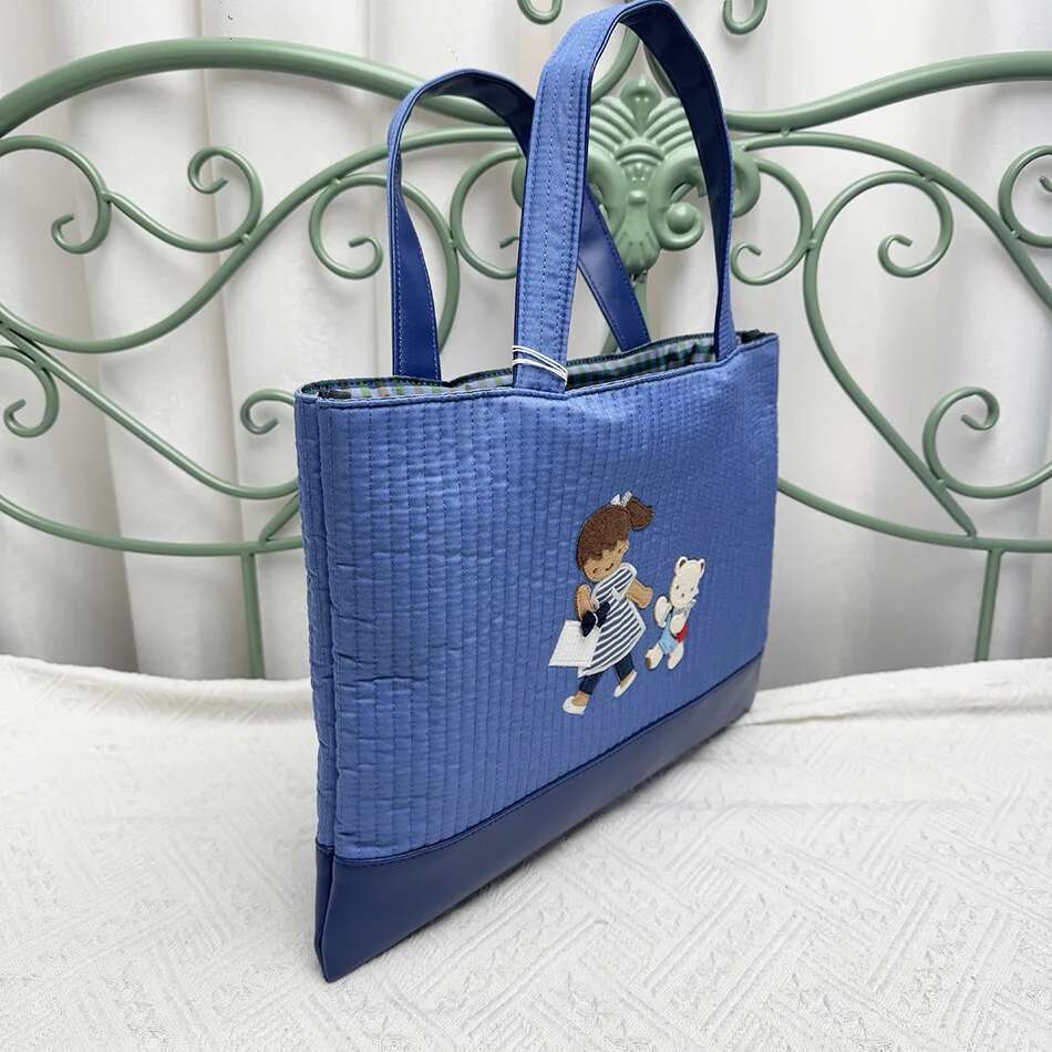 Kawaii Cute Cartoon Women Horizontal Square Handbag Cowboy Embroidery Bag Tote 780846