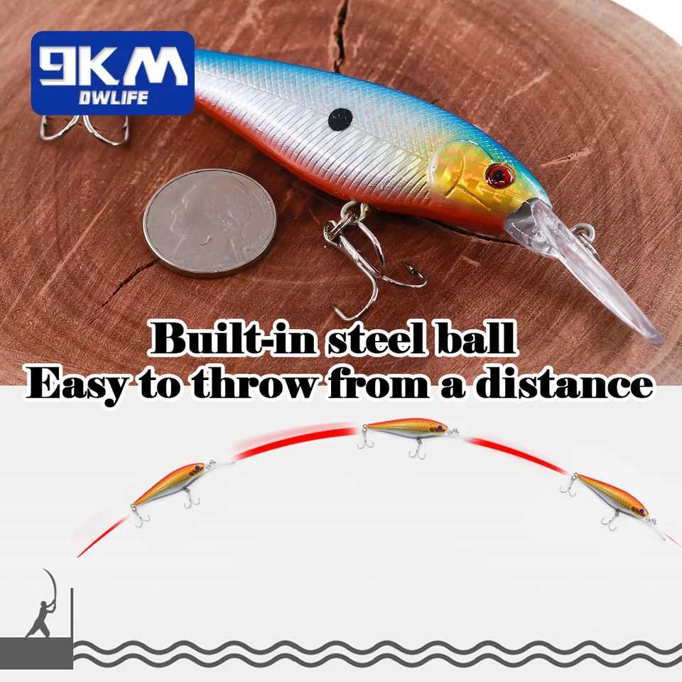 Minnow Lures 10.5g Fishing Lures Swimbaits Boat Topwater Hard Baits for Trout Bass with Treble Hook Saltwater Freshwater 11.5cm Z250411
