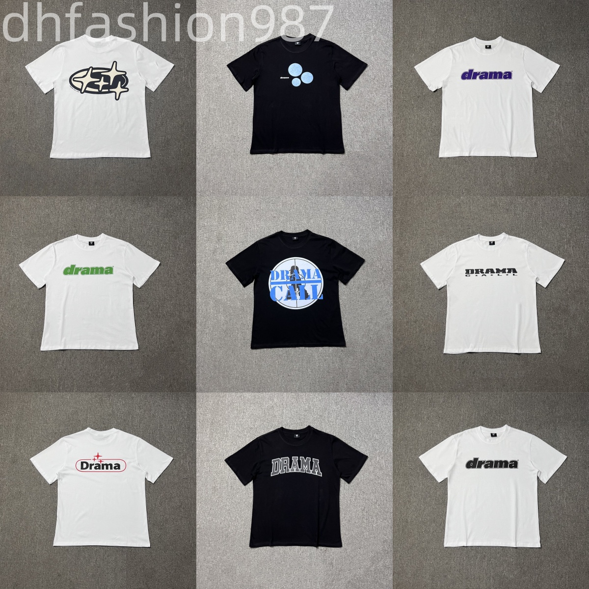 Men T-Shirt Designer Summer tee Loose Short Sleeve Tee Tops White Letters Drama Call T-Shirts Women Couple Simple Inside Tags