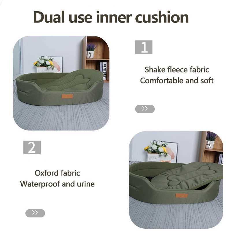 Polar wool dog bed waterproof 600D Oxford cloth and winter warm polar wool double-sided suitable for all seasons X250412