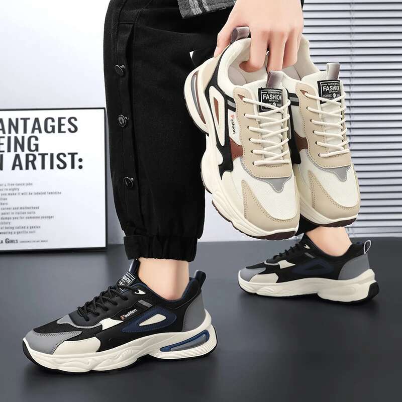 2025 men's casual thick height shoes, anti slip designer, fashionable running shoes, men's shoes