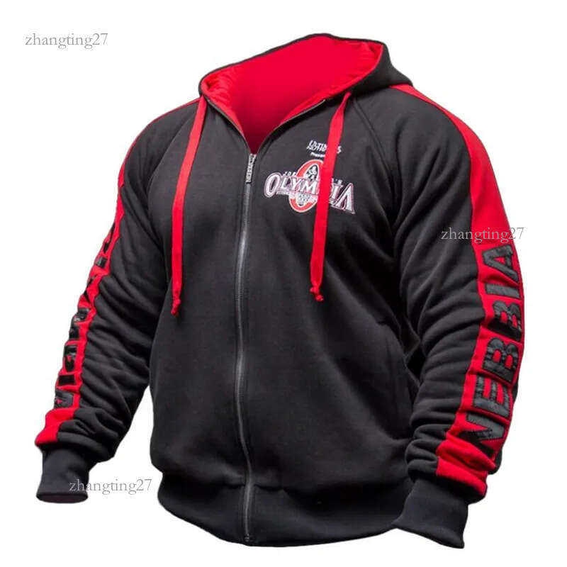 2019 New Men Gyms Hoodies Gyms Fitness Bodybuilding Sweatshirt Zipper Sportswear Male Workout Hooded Jacket Clothing V191105