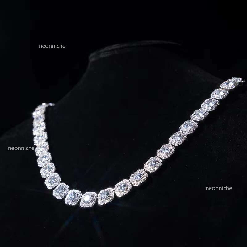 High Quality Custom S Sterg Sier Moissanite Dia Tennis Chain Necklace Hip-Hop Fashion k Chains for Jewelry Making