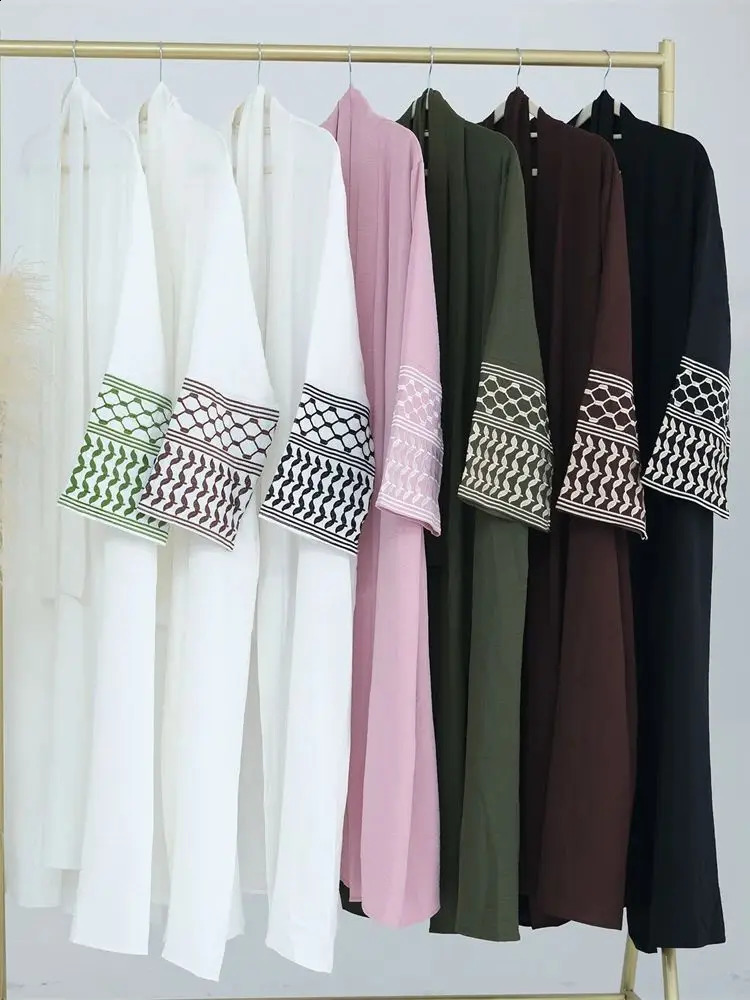 Linen Butterfly y Public Abaya Dubai y Muslim Humility Kaftan Kimono Dress Coat Womens Islamic Clothing Ka 250411