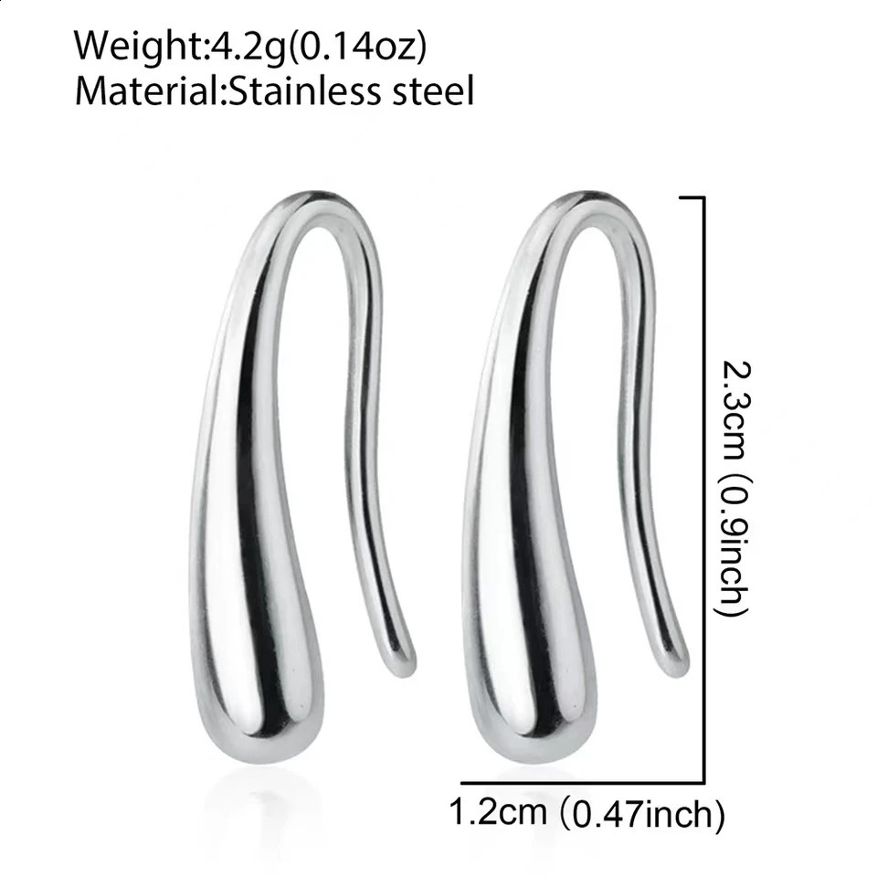 Stainless steel earrings exquisite Korean pendant earrings high-quality semi-circular curved earrings suitable for womens jewelry banquet gifts 250409