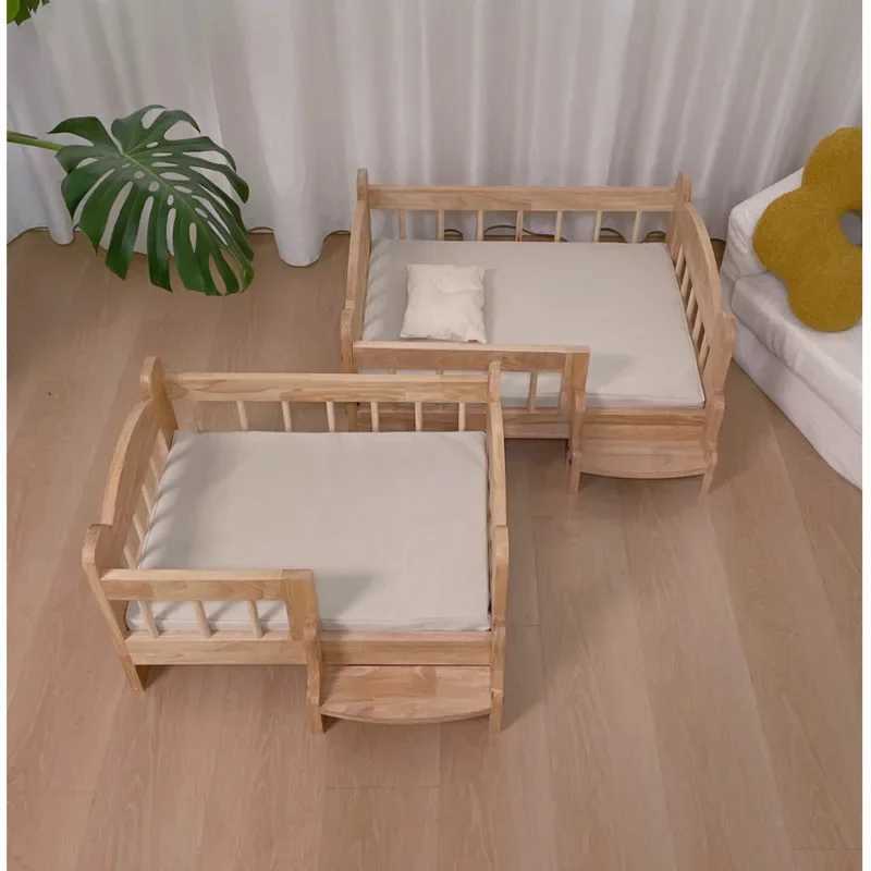 Ins Cat Nest Natural Solid Wood Fence Cat Princess Bed Moisture proof Elevator Sleep Nest Easy Climbing Cat House X250412