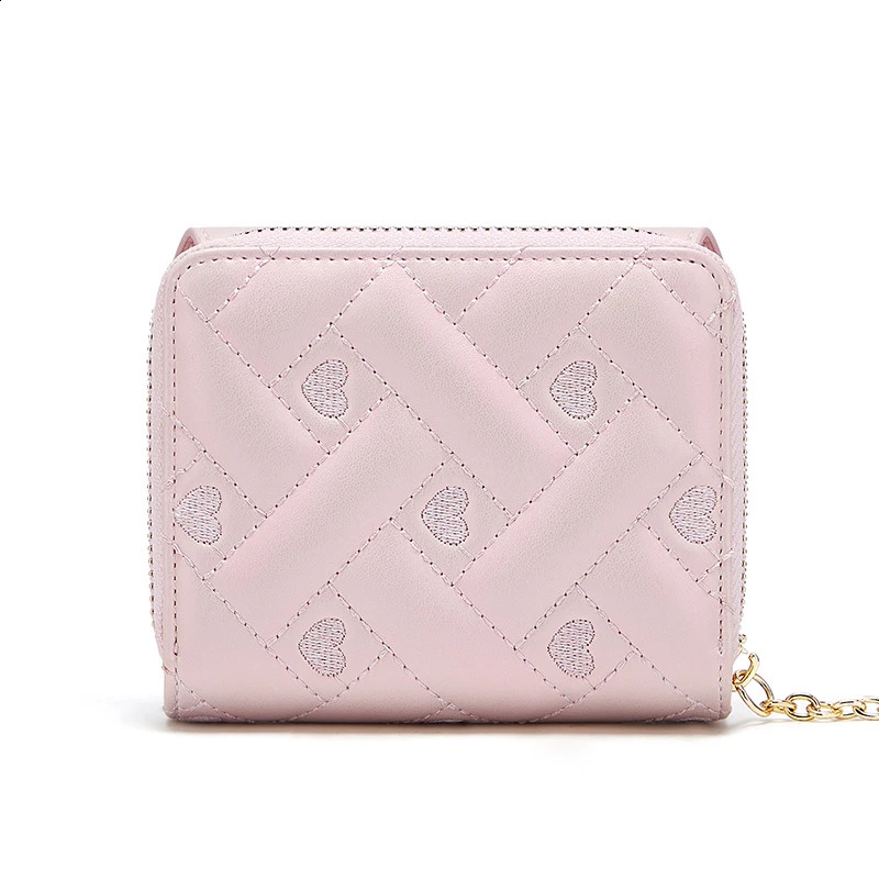 Womens leather wallet small wallet pink 250411