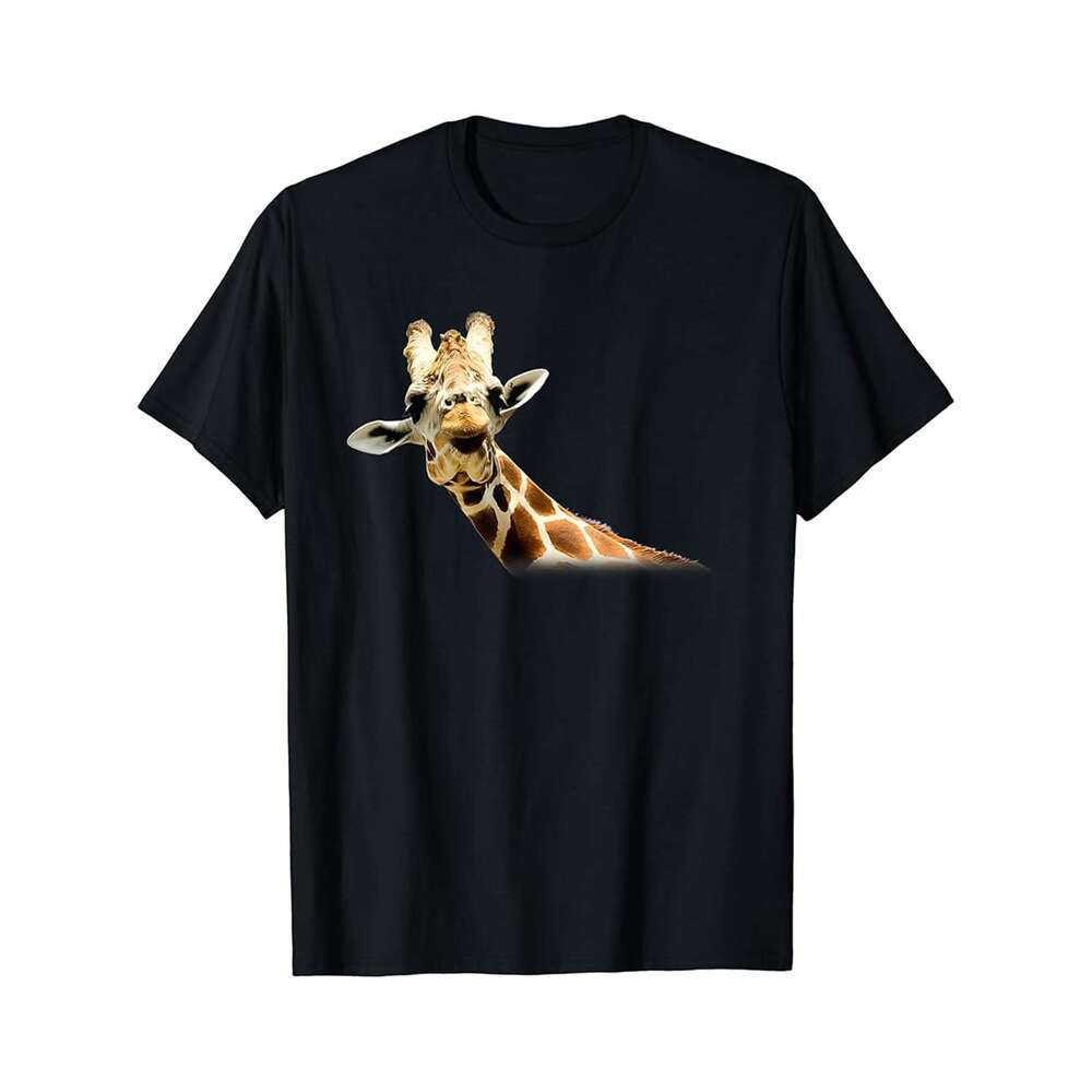Designer T shirt Graphic Giraffe Portrait Pet Lovers Cute Animal Adorable ,100% cotton, short sleeve , Wrinkle resistant, Casual, comfortable fit - 22