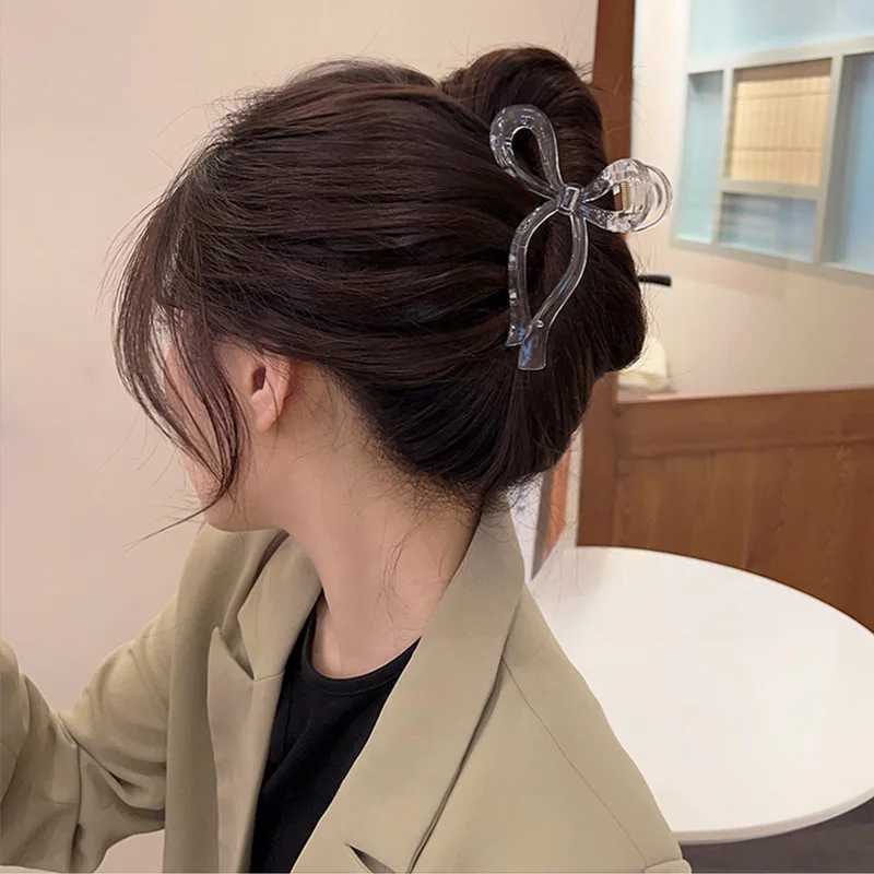 1 new jelly colored bow clip hair behind the headband shark clip sensation simple large hair clip Y2504012