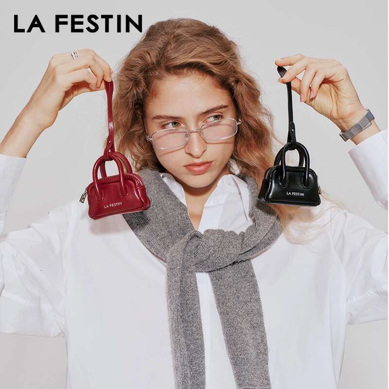 LA FESTIN Original Mini Earphone 2024 New Accessories Small Leather Women's Pendant Bag