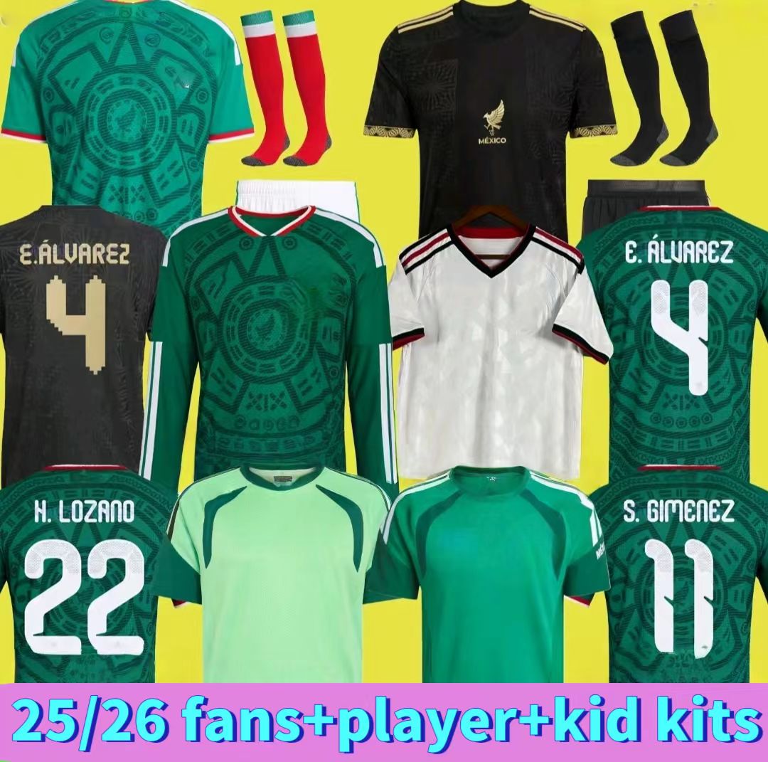 Green jersey 2026 World Cup Home away Kit soccer jerseys A. VEGA C. HUERTA L. ROMO RAUL football shirts men kids kit set Third goalkeeper training uniform women