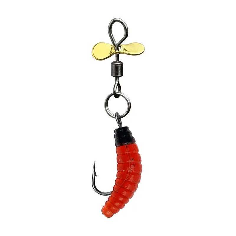 Propeller Worm Fishing Lure Spinner Spinning Bait Rotating Blade Sequin Bionic Fish Lure Z250411