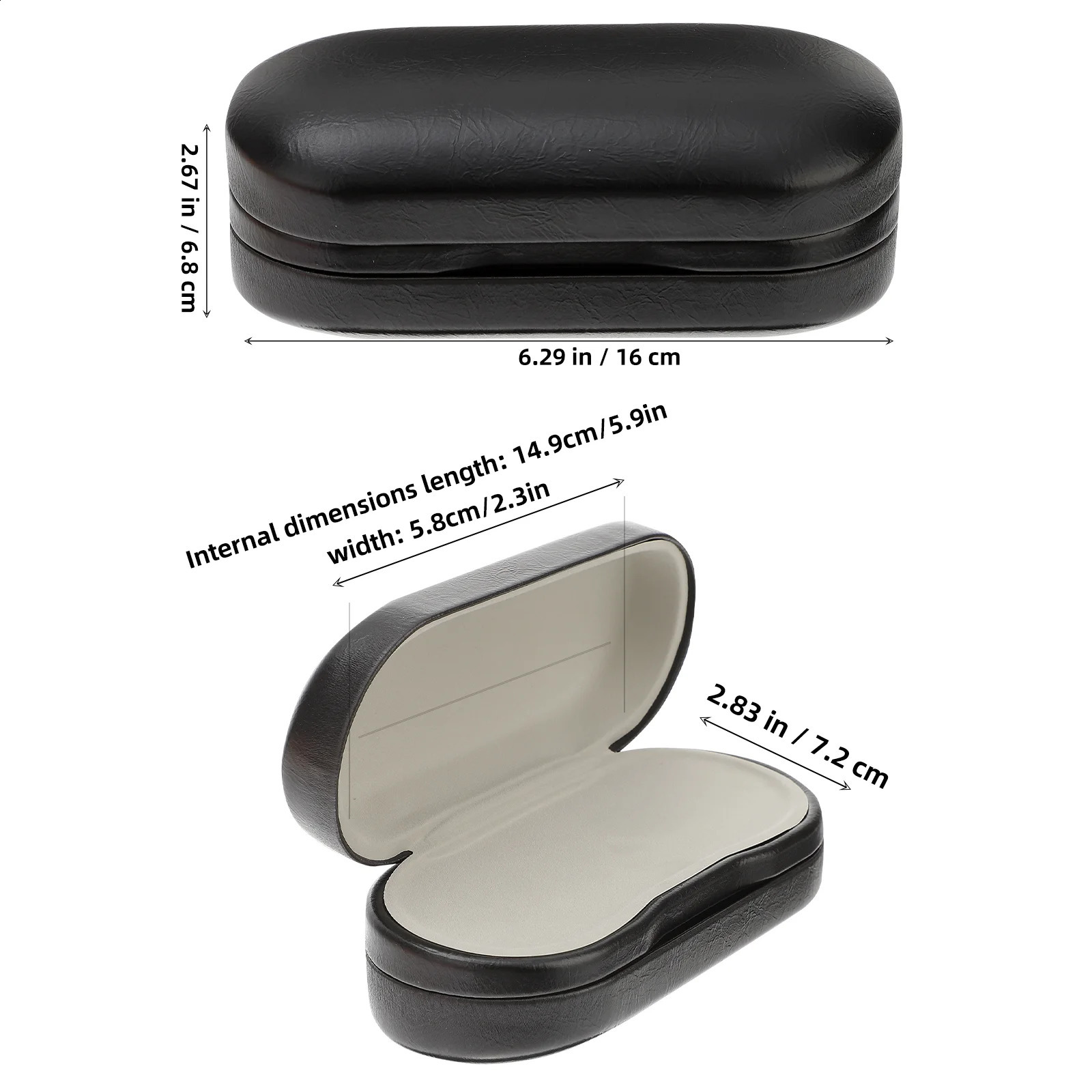 Two pairs of glasses cases glasses cases portable double stand Pu hard shell cover travel accessories black frame 250409