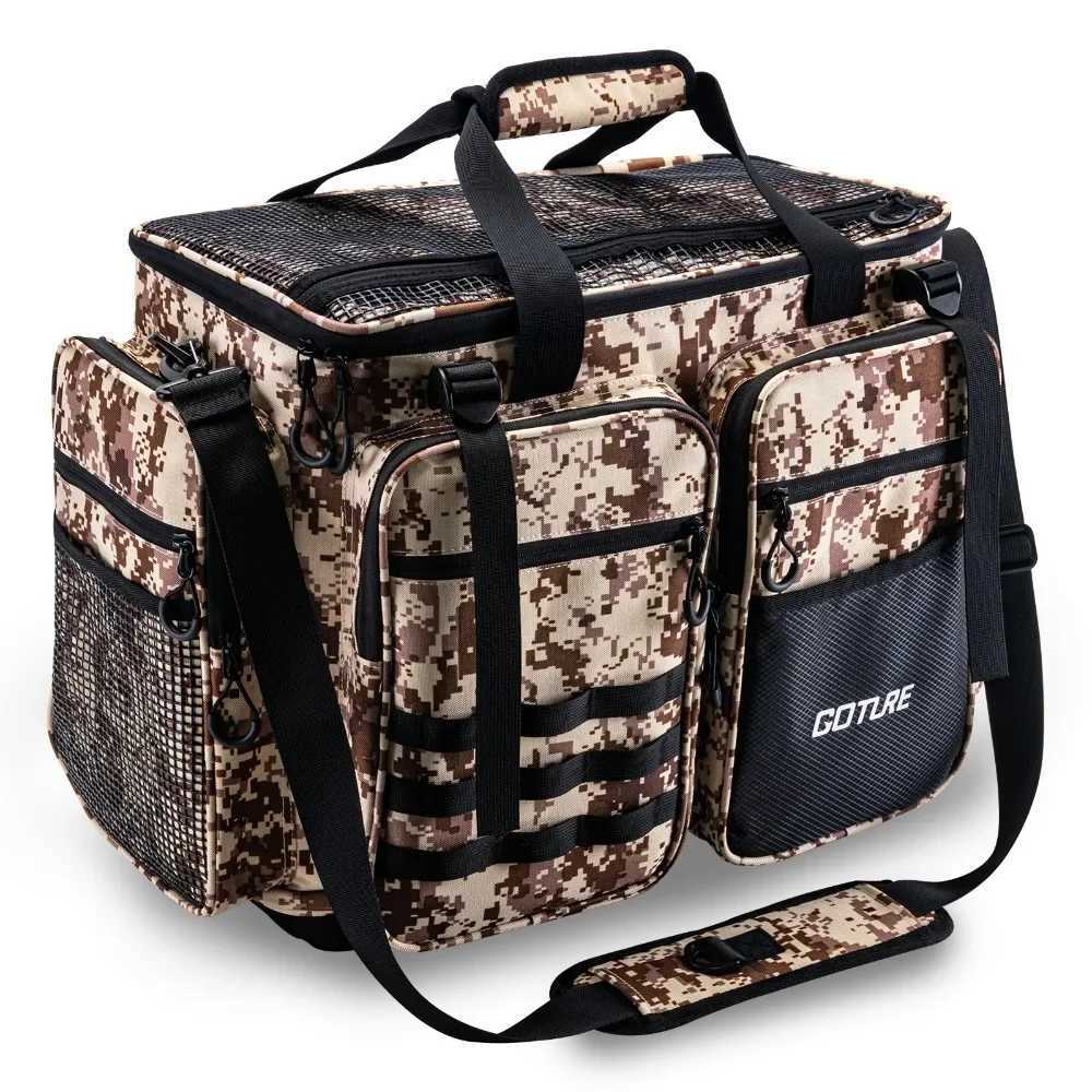 Goture Outdoor Camping Bags 53*29*38.5cm Shoulder Bag High Capacity 600D Oxford Cloth Multi-Purpose Fishing Tackle Bag Z250411