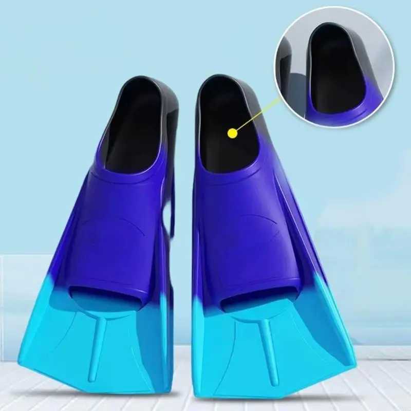 H8WC lightweight silicone swimming fin travel size flip cover short inflatable finY250412