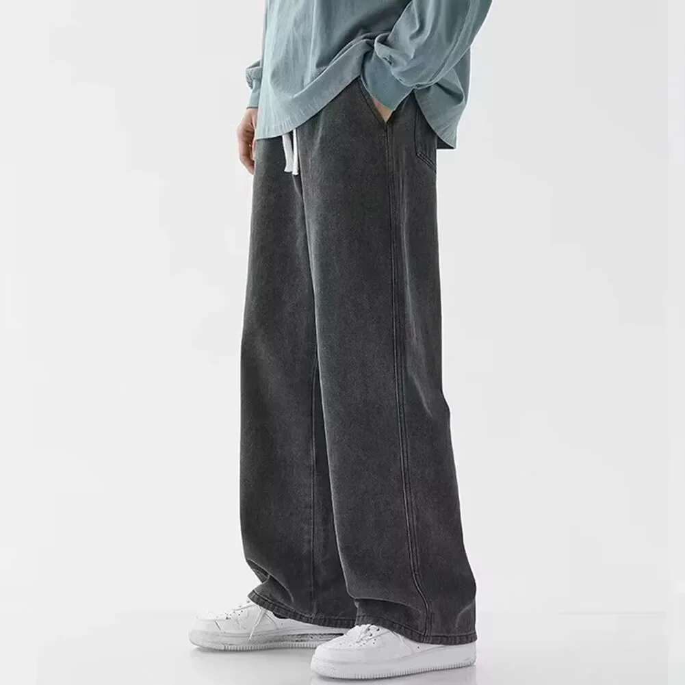 For Men Straight Loose Pants Streetwear Fashion Trousers Neutral Jeans Spring Wide Leg Affordable