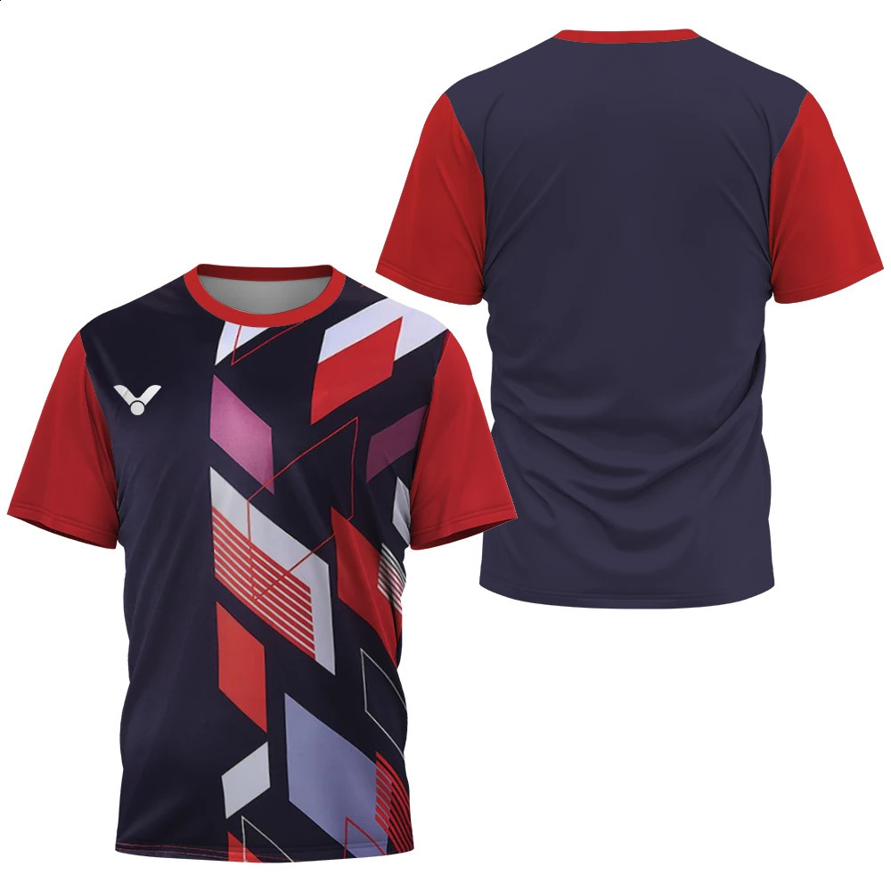 Mens T-shirt Table Tennis and Badminton Training Set Summer Daily Sports Shirt Breathable Short Sleeve Top 250411
