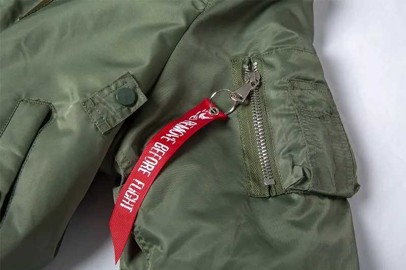 Fashion B15 fur collar winter thick nylon flight jacket WW2 mens bomber jackets Y251111