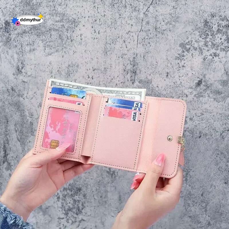 Fashion Short Wallets PU Leather Women Tassels Hasp Small Wallet Trend Coin Purse Ladies Card Holder ddmythur