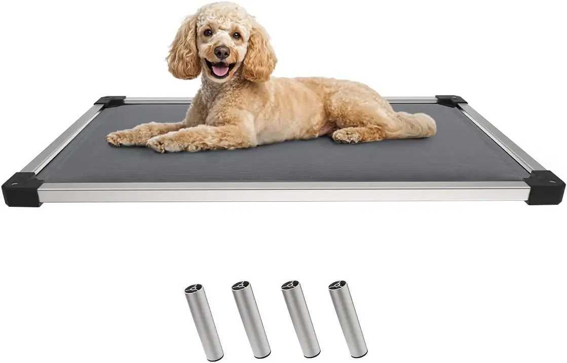 For Flat noodles chewy elevator Cot durable washable pet bed suitable for small and medium-sized dogs 36 inch gray X250412