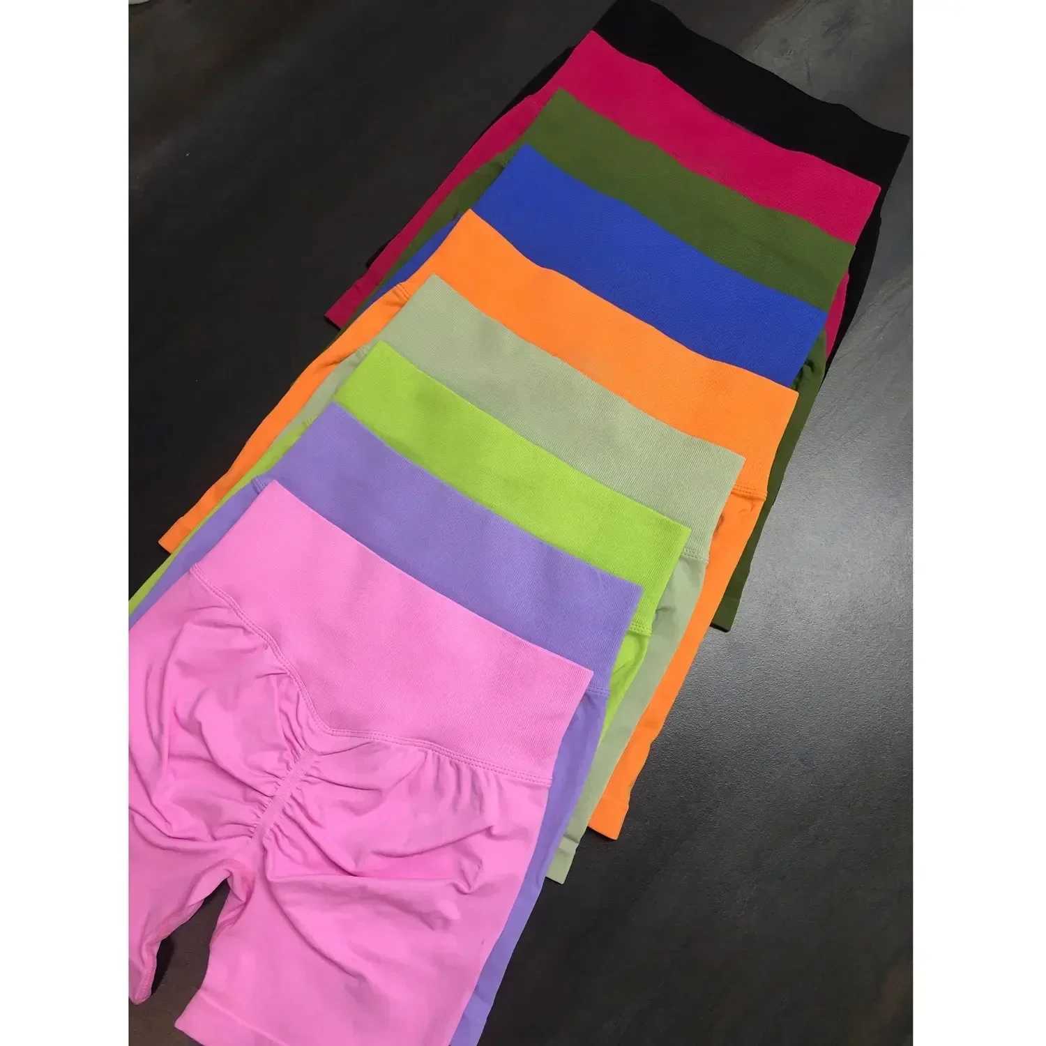 Dynamic shorts 4.5 inches seamless scratch Bum yoga short rib high waistband gym short high stretch exercise bike short Y250412