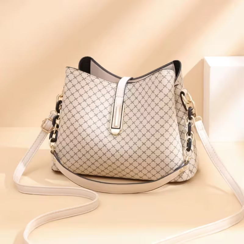 Quality New Leather Handbags High Capacity Advanced Sense Female Long Strap Shoulder Bag