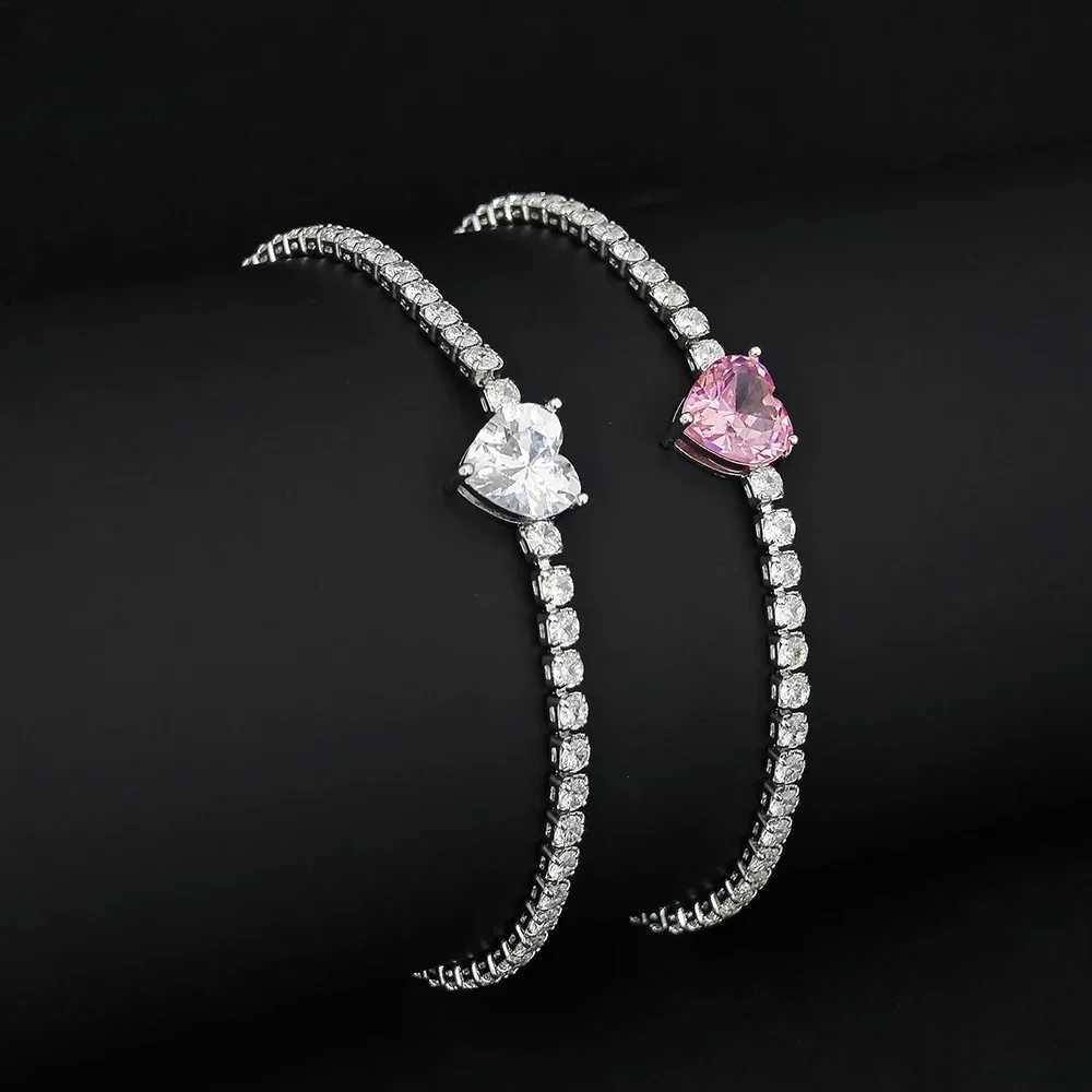 Moonso Products Luxury Pink Silver Color Heart Bracelet Bangle for Women Anniversary Gift Drop Shipping S8433C250411