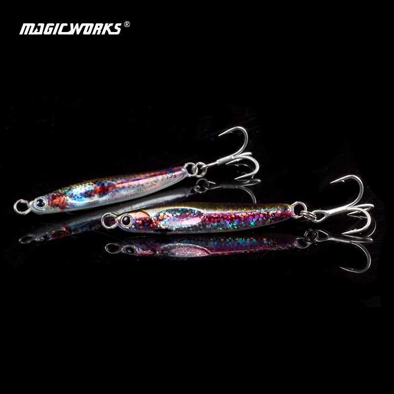 MAGIC WORKS Metal Jig Fishing Lures Shore Micro Sea Fishing Lure Tackle 10g 15g For Hard Artificial Bait Fishing Goods Tackle Z250411