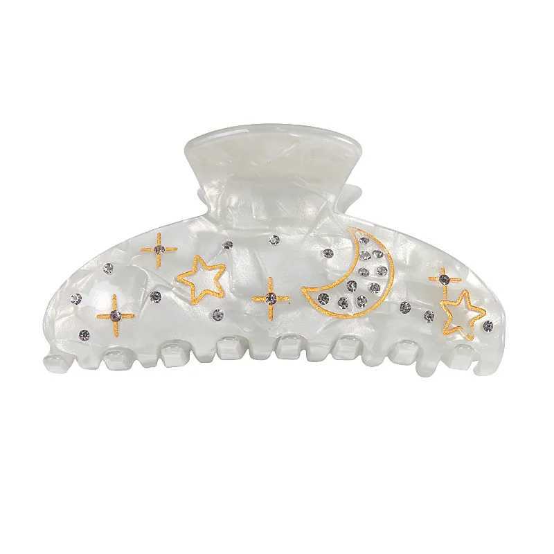 1 piece of dreamy pentagonal velvet with large diamond border hair clip with fine sparkling star acrylic bed clip womens jewelry clip Y2504012