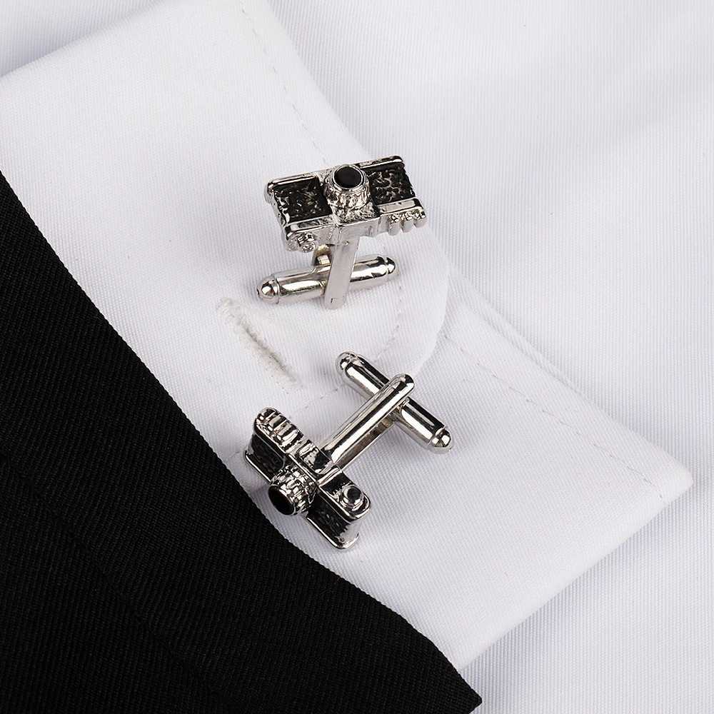 2-piece/set retro camera mens cufflinks mens personalized cufflinks mens holiday gift shirt set evening dress jewelryT250412