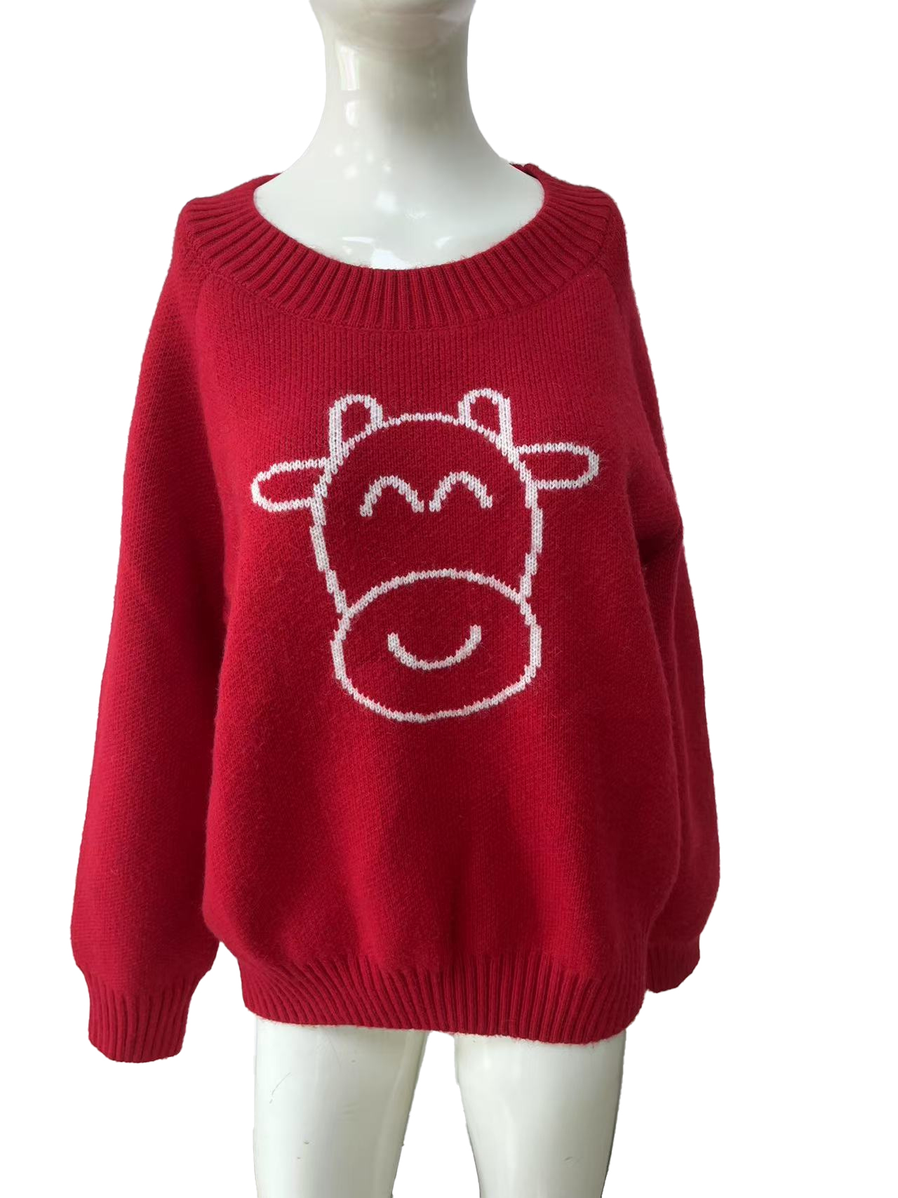 Women's Jacquard Round Neck Sweater Comfortable Knit Pullover Support customized styles with complete options