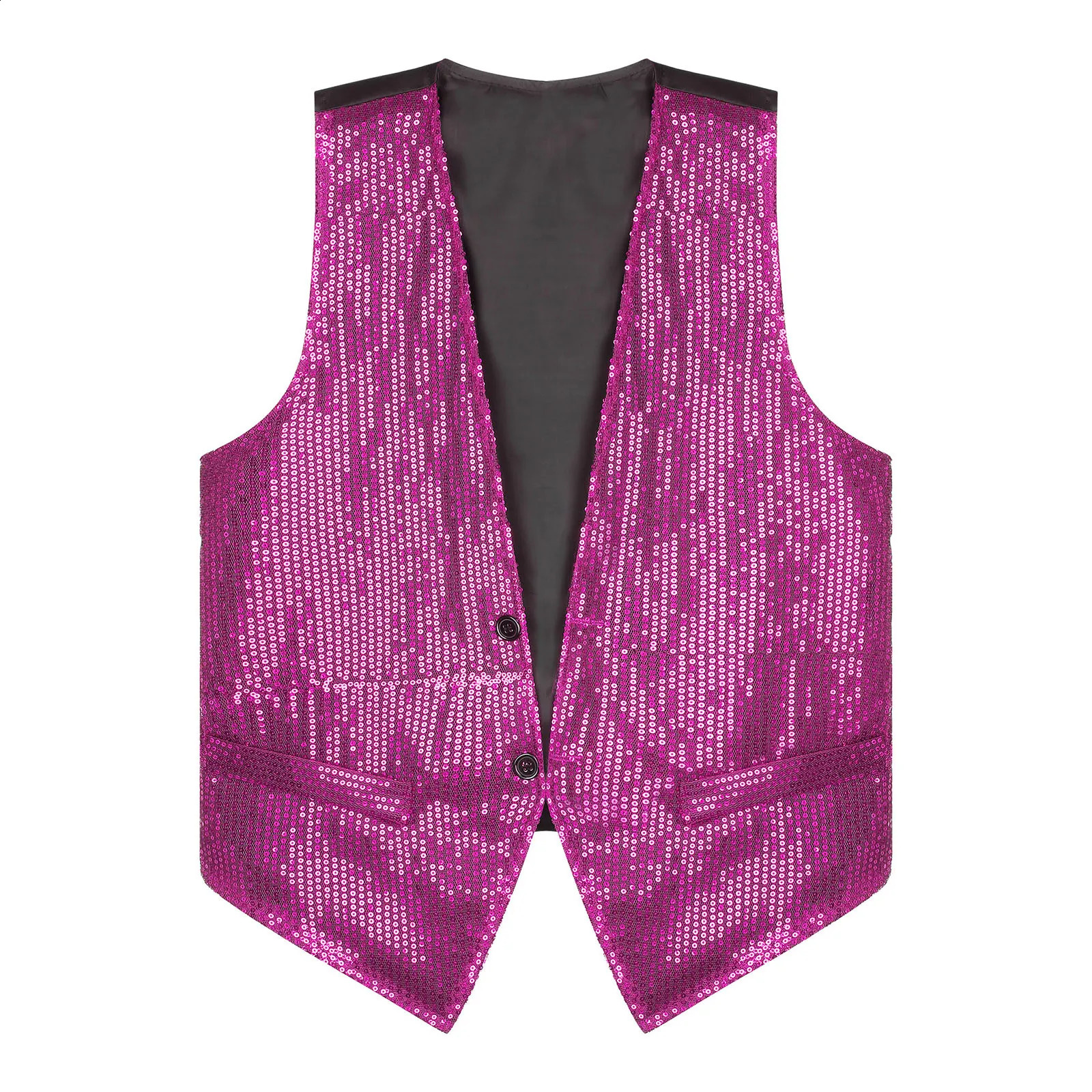 Mens Sparkling Sequins Vests Fashion Mans Sleeveless Waistcoat for Jazz Hip-hop Rave Dance Party Clubwear Performance Costume 250407