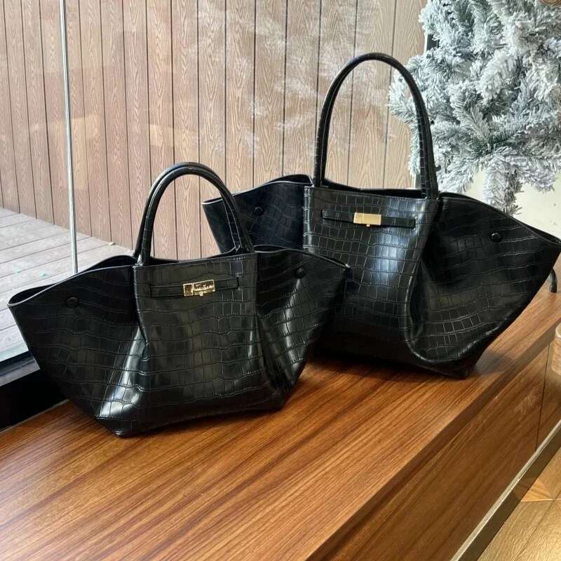 Meet You Design Crocodile Pattern Large Capacity Top-Handle Tote Bag For Women High Quality PU Leather Commuter Handbag