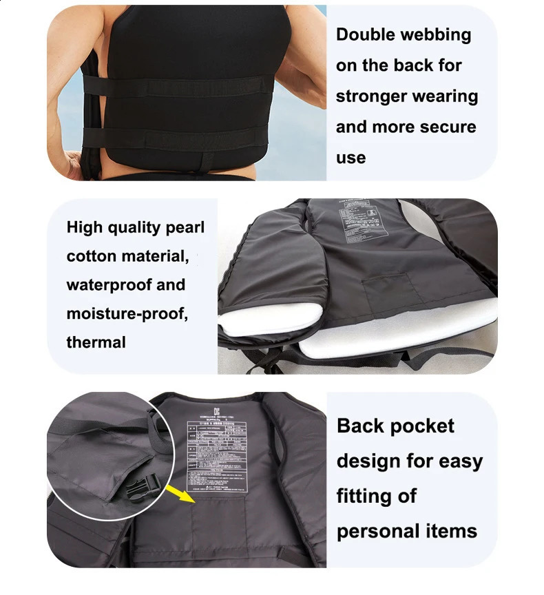 Life Jacket Adult Professional Super Buoyancy Surf Vest Water Sports Kayak Motorboat Drifting Vest Rescue Lifeguard Life Vest 250411