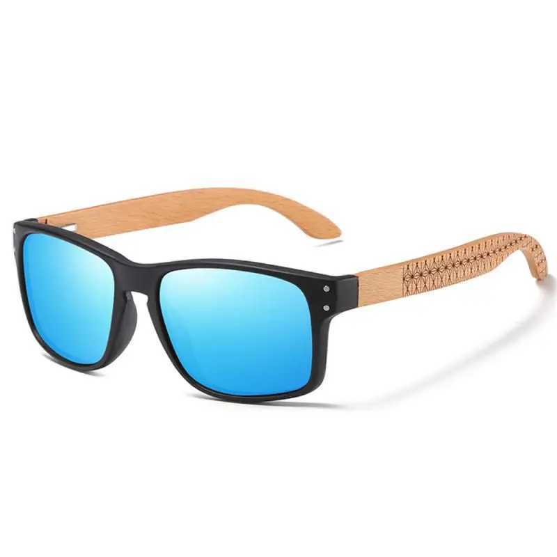 Natural Bamboo Wooden Sunglasses Handmade Polarized Glasses Mirror Coating Lenses Eyewear Outdoor Sun Protection Sunglasses Z250411