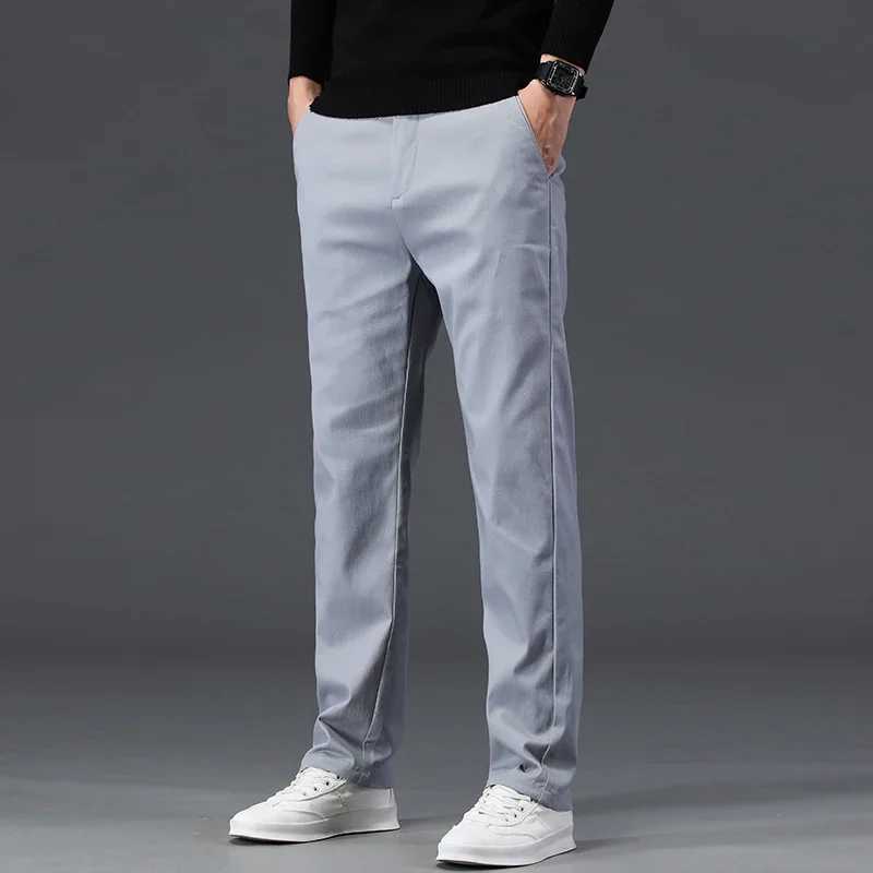 98% pure cotton mens Chino and casual pants khaki pants loose straight pants street mens pants diagonal pants tall mens pantsXJ250412