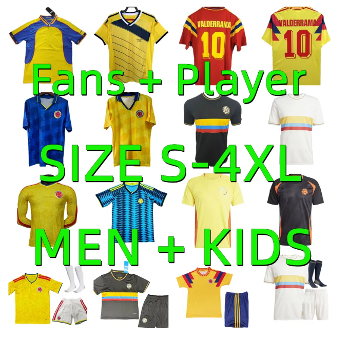 2025 2026 Colombia Soccer Jerseys 1990 2001 2014 Valderrama Retro 25 26 Richard Rios LUIS DIAZ JAMES football shirt men kids Camiseta de futbol maillot Player version