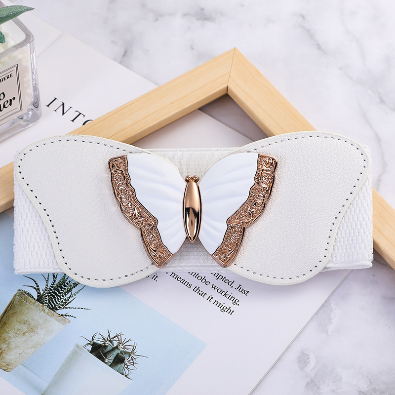 New casual dress butterfly waistband women, elastic and wide waistband, seasonal decoration for women