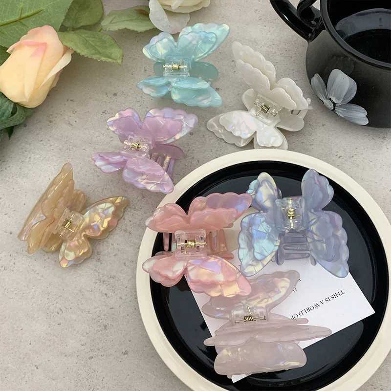 Fairy Butterfly Hair Claw French Retro Acetate Crab Hair Clip Sweet Princess Shark Clip Female Hair Accessories Y2504012