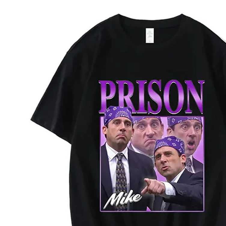 Mens casual cotton T-shirt printed with Mike Michael Scott short sleeved T-shirt from Mens Office TV Mens T-shirt #913065 M250411